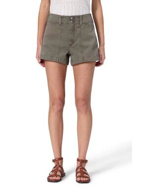 Paige Olivia Denim Utility Shorts Vintage Ivy Green Lightweight Denim Sz 24 NWT